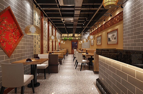 黔西南传统中式餐厅餐馆装修设计效果图